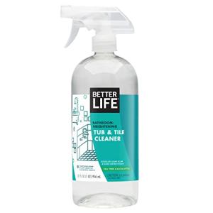 BETTER LIFE Bathroom Cleaner - Tea Tree Bathtub & Shower Cleaner Spray for Glass and Tile - Foaming Mold and Mildew Remover for Tub Works on Hard Water Stains - 32oz, Pack of 1