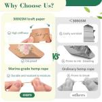 SallyFashion 100pcs Gift Tags with String Attached, 1.7 x 2.8 inch Kraft Paper Hang Tags for Clothes DIY Crafts Wedding Holiday (Brown)