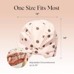 Kitsch Luxury Shower Caps for Women Reusable Waterproof - Large Shower Cap for Women, Non-slip, Quick-dry Hair Cap for Long and Short Hair, Comfortable and Stylish Design - Blush Dot
