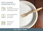 The Fancy Dime Disposable Paper Plate: Heavy Duty, Elegant, Eco-Friendly, Compostable Paper Plates (50 Count), Tree Free Sugarcane Bagasse Plate with Color Party Plate (10 inch Gold Dinner Plate)