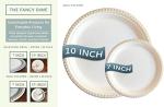 The Fancy Dime Disposable Paper Plate: Heavy Duty, Elegant, Eco-Friendly, Compostable Paper Plates (50 Count), Tree Free Sugarcane Bagasse Plate with Color Party Plate (10 inch Gold Dinner Plate)