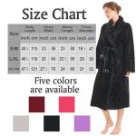 Inner Wish Womens Plush Fleece Robe, Cozy Warm Bathrobe Fuzzy Female Spa Robe With Pockets, BLACK,2XL/3XL