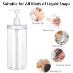 Yebeauty Refillable Pump Bottles Dispenser, 2pcs 40.5oz/1200ml Clear Soap Disoenser Wide Mouth Jar Style Empty Lotion Pump Dispenser for Bathroom Shampoo and Body Wash