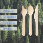 Compostable Wooden Utensils Set - 500 Pieces Disposable Wood Cutlery (200 Spoons, 200 Forks,100 Knives)-Bamboo Utensils And Plastic Silverware Alternative, Heavy Duty Utensils For Party