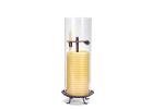 Candle by the Hour 80-Hour Candle with Glass Cylinder, Eco-friendly Natural Beeswax with Cotton Wick, Yellow