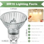 SerBion GU10 120V 50W Halogen Light Bulbs for Track and Range Hood, GU10+C Candle Warmer Lamp with Dimmable, 2700K Warm White, 6000+Hours Long-Lasting Pack of 6