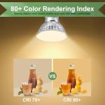 SerBion GU10 120V 50W Halogen Light Bulbs for Track and Range Hood, GU10+C Candle Warmer Lamp with Dimmable, 2700K Warm White, 6000+Hours Long-Lasting Pack of 6