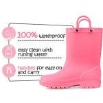 K KomForme Kids Girls & Boys Rain Boots with Easy-on Handles Waterproof Outdoors