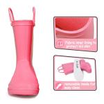 K KomForme Kids Girls & Boys Rain Boots with Easy-on Handles Waterproof Outdoors