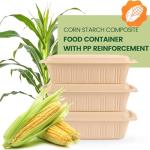 100 Piece (50 Pack) Meal Prep Containers with Lids, 28 oz Cornstarch Food Storage Containers Plant-based Lunch Box for Salad,BPA Free Plastic Take Out Containers Microwave and Freezer Safe