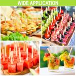 400 Bamboo Appetizer Forks, 3.5 Inch Mini Bamboo Forks for Charcuterie Boards Accessories, Fancy Toothpicks for Appetizers, Disposable Wooden Cocktail Fork, Small Fruit Food Picks for Party Supplies