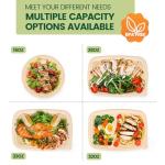 100 Piece (50 Pack) Meal Prep Containers with Lids, 28 oz Cornstarch Food Storage Containers Plant-based Lunch Box for Salad,BPA Free Plastic Take Out Containers Microwave and Freezer Safe