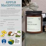 Apple Macintosh Scented Candle | 9oz Amber Jar | Arctic Wicks Non-Toxic Coconut & Beeswax Candles | Hand-Poured Clean Burning Eco-Friendly Candle | Fall Apple Orchard Scent | 100% USDA Biobased