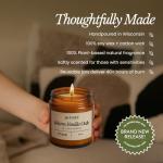 Bare Botanics Warm Vanilla Oak 9oz Soy Candle - 100% Plant-Based Fragrance Oils - Premium, Non-Toxic Candle - Softly Scented Natural Soy Wax - Handpoured in WI - 40 Hrs Long Burning & Ready to Gift