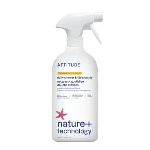 ATTITUDE Shower & Tile Cleaner, EWG Verified, Plant-Based & Vegan Bathroom Spray, Removes Soap Scum & Grime, Citrus Zest Scent, 27.1 Fl Oz