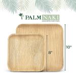 PALM NAKI Eco-Friendly Palm Leaf Plates - 10-Inch Square - Bamboo Style (40 Pack), Sustainable, Decorative & Compostable Tableware (10" Plates)
