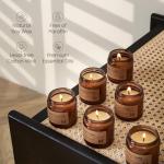 M&SENSE 6 Pack Candles Gift for Home Scented Aromatherapy Candle Set for Women Soy Wax Long Lasting Amber Jar Candles Gift for Birthday Housewarming Mother's Valentine Day