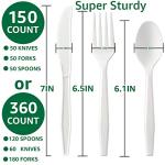 BIOCEAN 100% Compostable No Plastic Knives Forks Spoons Utensils, Heavyweight Heavy Duty Eco Friendly Flatware for Lounge Party Wedding BBQ Picnic Camping