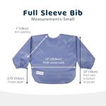Tiny Twinkle Long Sleeve Bib for Babies & Toddlers – 2 Pack Waterproof Smock Bibs for Eating – Machine Washable & Mess-Proof, Baby Feeding Essential & Shower Must-Have (Periwinkle Putty,6–24M)