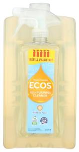 ECOS Non-Toxic All-Purpose Cleaner, Orange, 1 Small and 1 Large 80 oz Bottles by Earth Friendly Products
