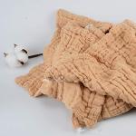 DAXUE 10 Pcs Baby Muslin Washcloths 100% Natural Cotton Unbleached, Extra Soft Baby Wipes Organic Burp Cloths Blank Bibs for Newborns Infants Sensitive Skin, Shower Gift Set 12"x12"