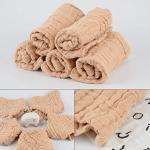 DAXUE 10 Pcs Baby Muslin Washcloths 100% Natural Cotton Unbleached, Extra Soft Baby Wipes Organic Burp Cloths Blank Bibs for Newborns Infants Sensitive Skin, Shower Gift Set 12"x12"