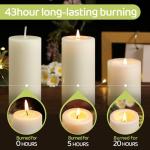 Natural Beeswax Pillar Candles,100% Pure Beeswax Candles-258 Hours Long Burning,Off-White Unscented Bees Wax Candles for Home,Prayer,Dripless Smokeless Organic Pillar Candles Bulk-2x4in-6 Pack