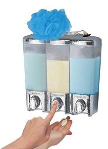 Better Living Products Clear Choice Shower 3 Shampoo and Soap Dispenser, 7.5" x 3.5" x 7.5, Chrome