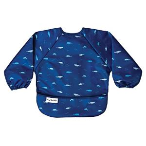 Tiny Twinkle Long Sleeve Bib for Babies & Toddlers – Waterproof Smock Bib for Eating – Machine Washable & Mess-Proof, Baby Feeding Essential & Shower Must-Have(Ocean Life, 2-4Y)