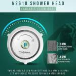 Niagara Water Saving Shower Heads - Adjustable 1.0 GPM & 1.5 GPM High Pressure, Low Flow Shower Head, White Finish - Efficient Water Saver Shower Head for Eco-Friendly Bathing