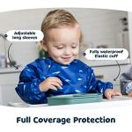 Tiny Twinkle Long Sleeve Bib for Babies & Toddlers – Waterproof Smock Bib for Eating – Machine Washable & Mess-Proof, Baby Feeding Essential & Shower Must-Have(Ocean Life, 2-4Y)