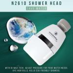 Niagara Water Saving Shower Heads - Adjustable 1.0 GPM & 1.5 GPM High Pressure, Low Flow Shower Head, White Finish - Efficient Water Saver Shower Head for Eco-Friendly Bathing