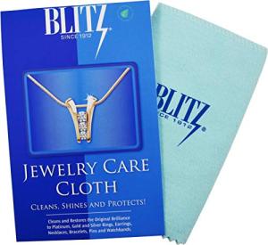 Blitz 117 Premium XL 2-Ply Jewelry Cleaning and Polishing Cloth with Tarnish Inhibitor for Gold, Silver, and Platinum, Made in the USA, Nontoxic and Environmentally Friendly, Blue