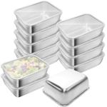 Ayzylpth 12 Pcs Airtight Stainless Steel Food Storage Containers with Lids, 25 Oz (5.3x4.15x2 Inch), Oven, Microwave & Dishwasher Safe, BPA-Free, Leak-Resistant, Stackable Meal Prep Containers Set