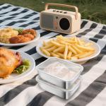 Ayzylpth 12 Pcs Airtight Stainless Steel Food Storage Containers with Lids, 25 Oz (5.3x4.15x2 Inch), Oven, Microwave & Dishwasher Safe, BPA-Free, Leak-Resistant, Stackable Meal Prep Containers Set