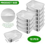 Ayzylpth 12 Pcs Airtight Stainless Steel Food Storage Containers with Lids, 25 Oz (5.3x4.15x2 Inch), Oven, Microwave & Dishwasher Safe, BPA-Free, Leak-Resistant, Stackable Meal Prep Containers Set