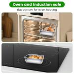 Ayzylpth 12 Pcs Airtight Stainless Steel Food Storage Containers with Lids, 25 Oz (5.3x4.15x2 Inch), Oven, Microwave & Dishwasher Safe, BPA-Free, Leak-Resistant, Stackable Meal Prep Containers Set