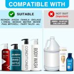 8-Pack Shampoo Pump for Liter 33.8 oz Shampoo and Conditioner, Pump Dispenser Fits Most Salon Bottles with 1-inch Wide Opening, Black & White Replacement Pump for Soft Hair Products, Body Wash, Lotion