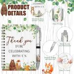 Skyygemm 30 Set Woodland Animal Baby Shower Favors Gifts for Guests Includes Woodland Animal Small Spiral Notebook Bulk Forest Retractable Ballpoint Pen Black Ink for Baby Shower Gender Reveal Guest