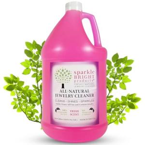 Sparkle Bright Products All-Natural Jewelry Cleaner - Liquid Jewelry Cleaning Solution, One Gallon (128oz.) - Ultrasonics, Diamonds, Fine, Fashion, and Designer Jewelry