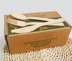 Eco Friendly, Biodegradable Bamboo Cutlery Bulk Set - 100% Biodegradable Compostable Disposable Utensils - Forks, Spoons, Knives - 120 Piece Bulk Set - Eco Friendly Alternative to Plastic