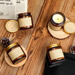 4 Pack Candles for Home Scented,Amber Jar Aromatherapy Candle Gifts for Women,Scented Candles Set for Mother's Day Christmas Valentine Thanksgiving Brithday Gifts,Soy Wax Candle Set for Stress Relief