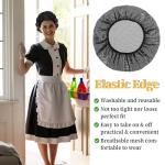 6 Pcs Chef Hat Unisex Elastic Kitchen Cooking Hat Food Service Hair Nets Mesh Cap Adjustable Reusable Washable Cooking Chef Cap(Black)