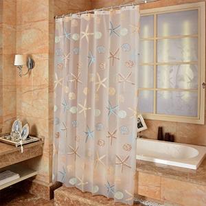 Ufatansy Shower Curtain Sea Star Theme Pattern Liner Waterproof, 100% Eco-Friendly PEVA Bathroom Curtian Stain Resistant with Rustproof Metal Grommets, Standard Size （72Lx48W