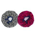 Bleu Bath (2 Pack) Sexy Lovely Fashion Style Hair Cap Extra Large Double Layer Lined Waterproof Durable Eco-Friendly Shower Cap with Tight Elastic-Fashionista Collection Bath Cap (Sexy Style)