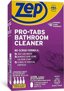 Zep PRO-TABS Bathroom Cleaner Dissolvable Tablets - 4 Tablets Per Box - Just Add Water! Environmentally Friendly, Purple (ZUBCTAB)