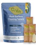 Gren Multi Surface Cleaner, all purpose cleaner refill Tablets, animal friendly cleaning products, all purpose cleaner concentrate, kitchen degreaser cleaner, non toxic cleaning spray, 5 Count