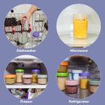 WeeSprout Glass Baby Food Storage Jars w/ Lids (4/8 oz, 12 Pack Set) Snack, Reusable Small Containers, Breast Milk, Fridge, Freezer, Microwave & Dishwasher Safe, Essential Must Have for Infants