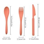 Knives Spoons and Forks Set, Wheat Straw Cutlery Set, Reusable Flatware Set for 8, Utensils for Party, Travel, Work, Picnic, Camping or Daily Use