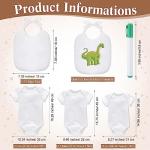 Roowest 35 Pcs Baby Shower Bibs Games Design Wooden Baby Shower Party Game Sign DIY Bodysuit Sign 15 White Blank Feeder Bibs 9 Bodysuit 10 Markers for Party Supplies(Boho)